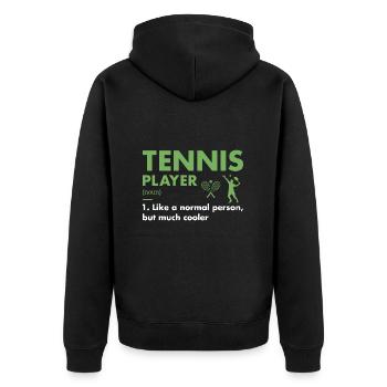 Sport Player Definition Tennis - Unisex Premium Bio Zip Hoodie - Schwarz - Hinten - Nico (187cm)