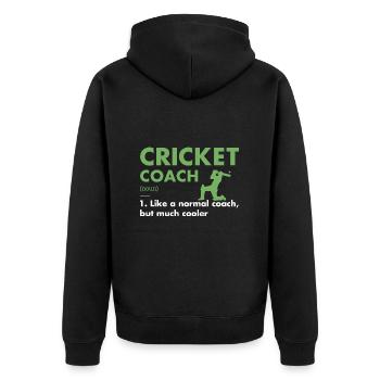 Sport Coach Definition Cricket - Unisex Premium Organic Zip Hoodie - black - Back - Nico (187cm)