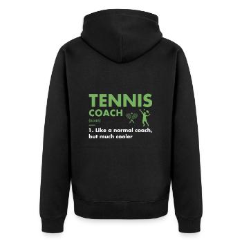 Sport Coach Definition Tennis - Unisex Premium Bio Zip Hoodie - Schwarz - Hinten - Nico (187cm)
