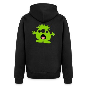 Monster - Unisex Premium Bio Zip Hoodie - Schwarz - Hinten - Nico (187cm)