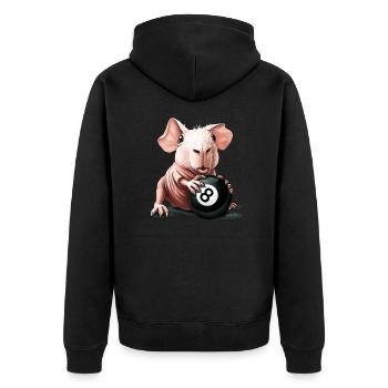 Skinny Pig Cochon Cochon Boule de Billard Drôle - Veste à capuche bio Premium Unisexe - noir - Dos - Nico (187cm)