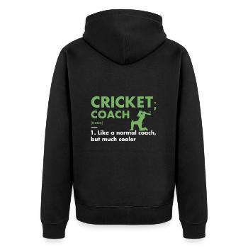 Sport Coach Definition Cricket - Unisex Premium Organic Zip Hoodie - black - Back - Nico (187cm)