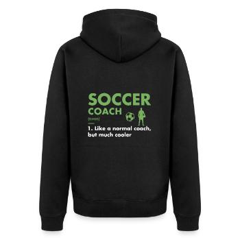 Entraîneur sportif Définition Soccer - Veste à capuche bio Premium Unisexe - noir - Dos - Nico (187cm)