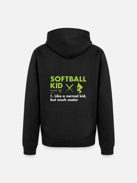 Sport Kid Definition Softball - Unisex Premium Organic Zip Hoodie - black