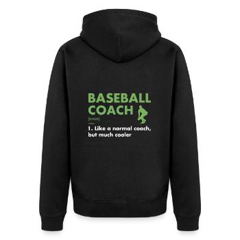 Sport Coach Definition Baseball - Unisex Premium Bio Zip Hoodie - Schwarz - Hinten - Nico (187cm)