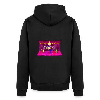 Disco, Pink, 80s, Retro, Party, Old School - Unisex Premium Organic Zip Hoodie - black - Back - Nico (187cm)