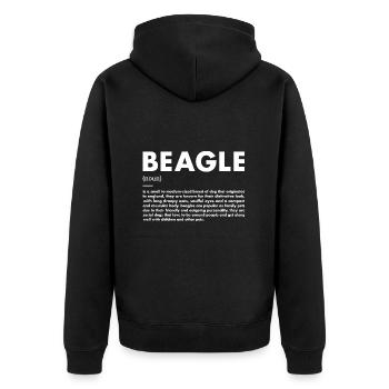 Beagle Definition - Unisex Premium Bio Zip Hoodie - Schwarz - Hinten - Nico (187cm)