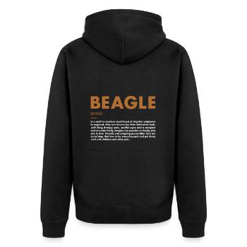 Beagle Definition - Unisex Premium Bio Zip Hoodie - Schwarz - Hinten - Nico (187cm)