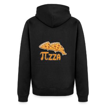 Math Pizza Pi - Unisex Premium Bio Zip Hoodie - Schwarz - Hinten - Nico (187cm)