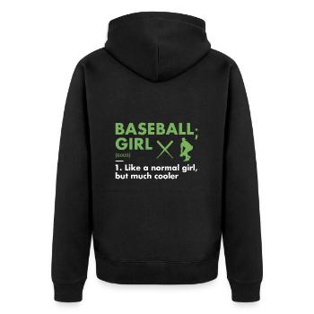 Sport Girl Définition Baseball - Veste à capuche bio Premium Unisexe - noir - Dos - Nico (187cm)