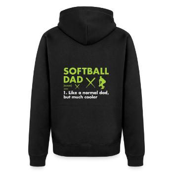 Sport Dad Definition Softball - Unisex Premium Bio Zip Hoodie - Schwarz - Hinten - Nico (187cm)