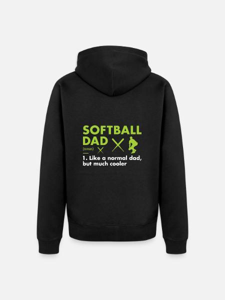 Sport Dad Definition Softball - Unisex Premium Organic Zip Hoodie - black