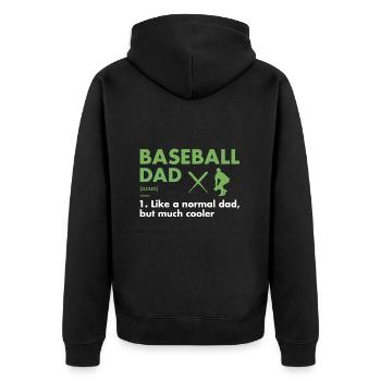 Sport Dad Definition Baseball - Unisex Premium Bio Zip Hoodie - Schwarz - Hinten - Nico (187cm)
