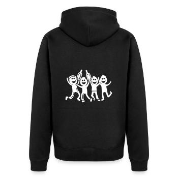 Fête Bachelor Stick Figure - Veste à capuche bio Premium Unisexe - noir - Dos - Nico (187cm)