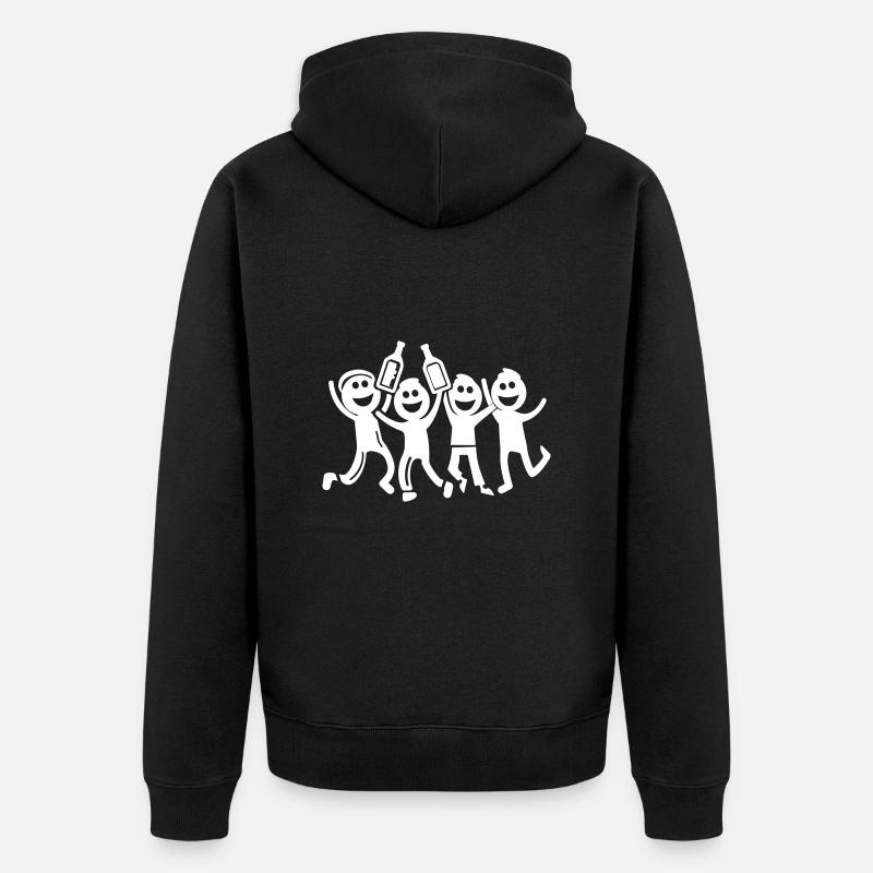 Fête Bachelor Stick Figure - Veste à capuche bio Premium Unisexe - noir