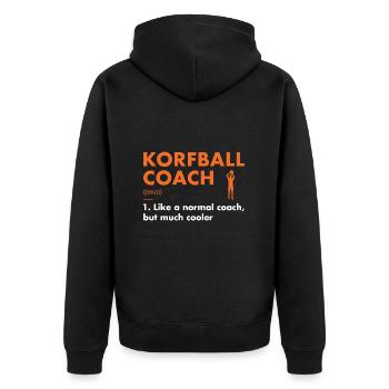 Sport Coach Definition Korfball - Unisex Premium Organic Zip Hoodie - black - Back - Nico (187cm)