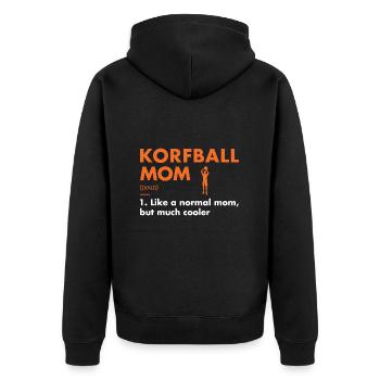 Sport Mom Definition Korfball - Unisex Premium Organic Zip Hoodie - black - Back - Nico (187cm)