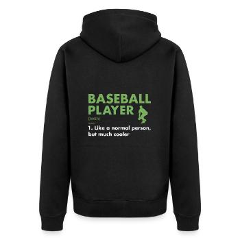 Sport Player Definition Baseball - Unisex Premium Bio Zip Hoodie - Schwarz - Hinten - Nico (187cm)