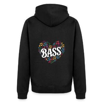 Cœur et basse - Veste à capuche bio Premium Unisexe - noir - Dos - Nico (187cm)