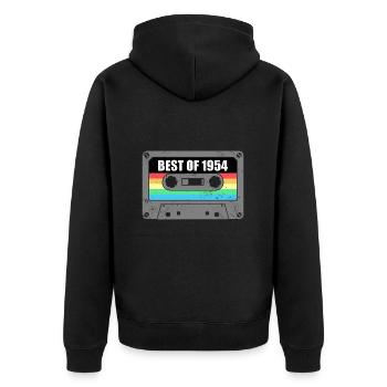 Geburtstag Best Of 1954 Jahrgang Vintage 1954 - Unisex Premium Bio Zip Hoodie - Schwarz - Hinten - Nico (187cm)