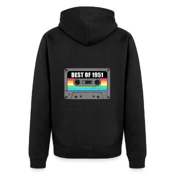 Geburtstag Best Of 1951 Jahrgang Vintage 1951 - Unisex Premium Bio Zip Hoodie - Schwarz - Hinten - Nico (187cm)