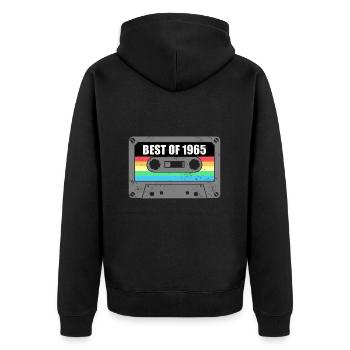Geburtstag Best Of 1965 Jahrgang Vintage 1965 - Unisex Premium Bio Zip Hoodie - Schwarz - Hinten - Nico (187cm)