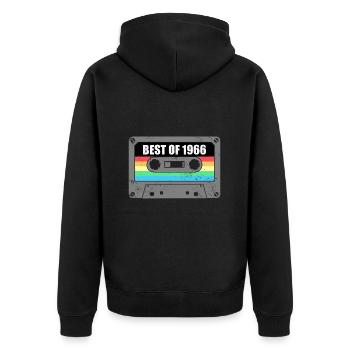 Geburtstag Best Of 1966 Jahrgang Vintage 1966 - Unisex Premium Bio Zip Hoodie - Schwarz - Hinten - Nico (187cm)