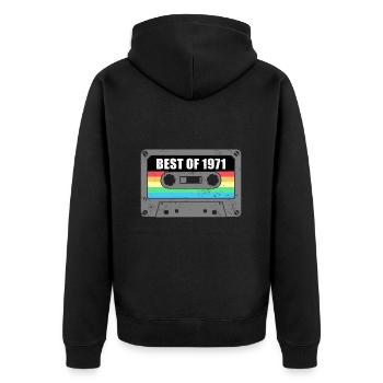 Geburtstag Best Of 1971 Jahrgang Vintage 1971 - Unisex Premium Bio Zip Hoodie - Schwarz - Hinten - Nico (187cm)
