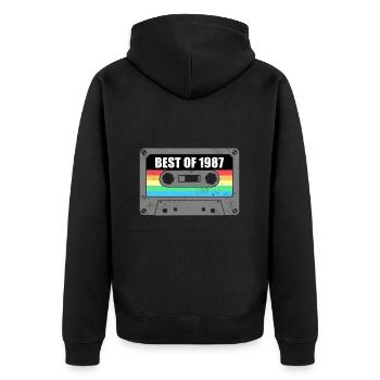 Birthday Best Of 1987 Vintage Vintage 1987 - Unisex Premium Organic Zip Hoodie - black - Back - Nico (187cm)