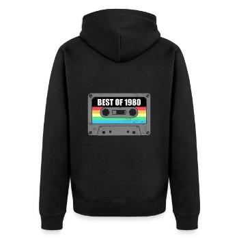 Geburtstag Best Of 1980 Jahrgang Vintage 1980 - Unisex Premium Bio Zip Hoodie - Schwarz - Hinten - Nico (187cm)