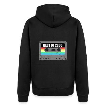Geburtstag Best Of 2005 Jahrgang Vintage 2005 - Unisex Premium Bio Zip Hoodie - Schwarz - Hinten - Nico (187cm)