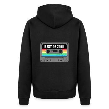 Geburtstag Best Of 2015 Jahrgang Vintage 2015 - Unisex Premium Bio Zip Hoodie - Schwarz - Hinten - Nico (187cm)