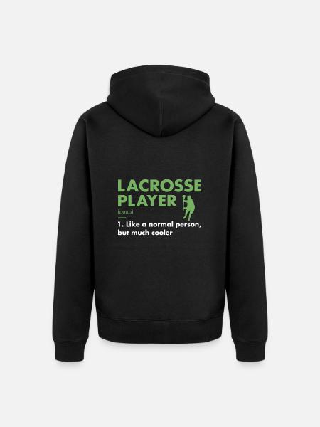 Sport Player Definition Lacrosse - Unisex Premium Organic Zip Hoodie - black