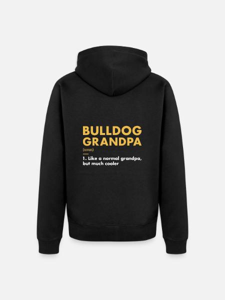 Bulldog Grandpa Definition - Unisex Premium Organic Zip Hoodie - black