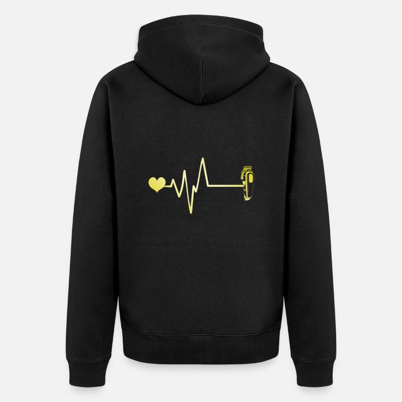 Rasage Pulse Coeur Amour - Veste à capuche bio Premium Unisexe - noir