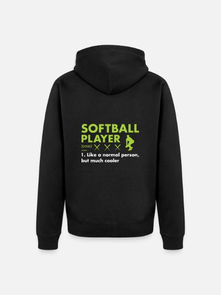 Sport Player Definition Softball - Unisex Premium Organic Zip Hoodie - black