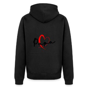 DAD. FATHER's DAY. HAPPY BIRTHDAY DAD. HAPPY BIRTHDAY - Unisex Premium Organic Zip Hoodie - black - Back - Nico (187cm)
