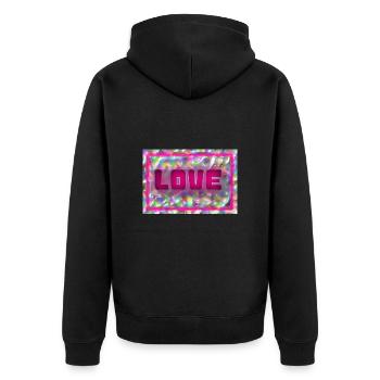 LOVE. COUPLE. JUST MARRIED. EVJF. SAINT VALENTIN. - Veste à capuche bio Premium Unisexe - noir - Dos - Nico (187cm)