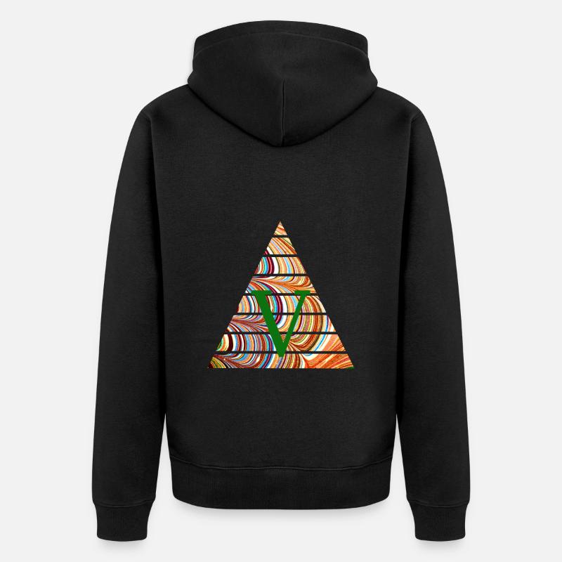 Triangle E 56 V - Unisex Premium Organic Zip Hoodie - black