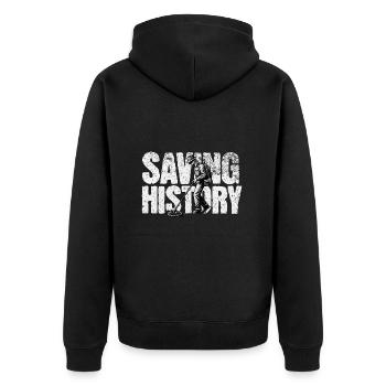 Sondeln Metalldetektor - Unisex Premium Bio Zip Hoodie - Schwarz - Hinten - Nico (187cm)