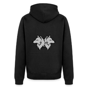 Wolf Team Rudel - Unisex Premium Bio Zip Hoodie - Schwarz - Hinten - Nico (187cm)