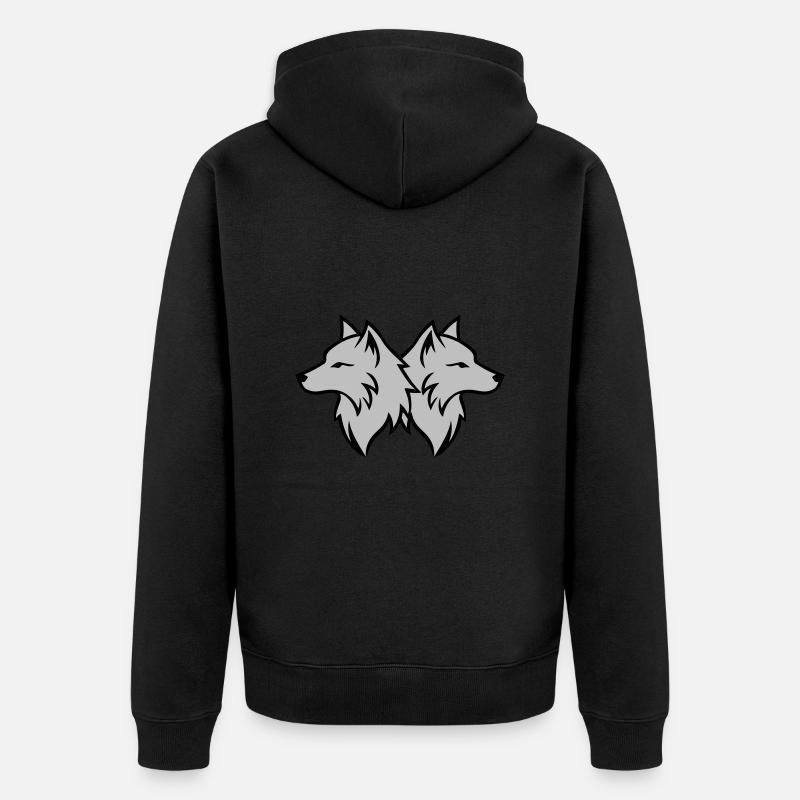 Wolf Team Rudel - Unisex Premium Bio Zip Hoodie - Schwarz