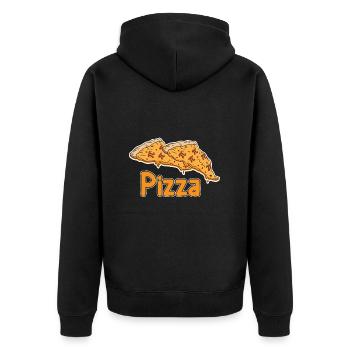 Math Pizza Pi - Unisex Premium Bio Zip Hoodie - Schwarz - Hinten - Nico (187cm)