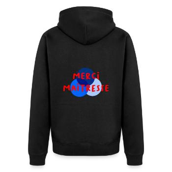 MAÎTRESSE. MERCI. MERCI MAÎTRESSE - Veste à capuche bio Premium Unisexe - noir - Dos - Nico (187cm)