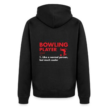 Sport Player Definition Bowling - Unisex Premium Organic Zip Hoodie - black - Back - Nico (187cm)