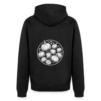 Stylish onion design – For kitchen fans with Ges - Unisex Premium Organic Zip Hoodie - black - Back - Nico (187cm)