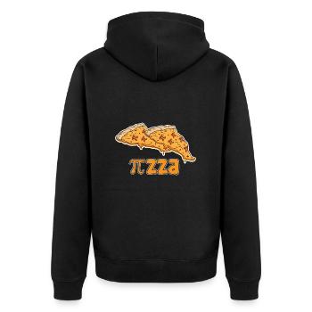 Math Pizza Pi - Unisex Premium Bio Zip Hoodie - Schwarz - Hinten - Nico (187cm)