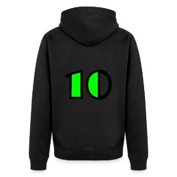 10 ANS. 10e ANNIVERSAIRE. ANNIVERSAIRE 10 ANS - Veste à capuche bio Premium Unisexe - noir - Dos - Nico (187cm)