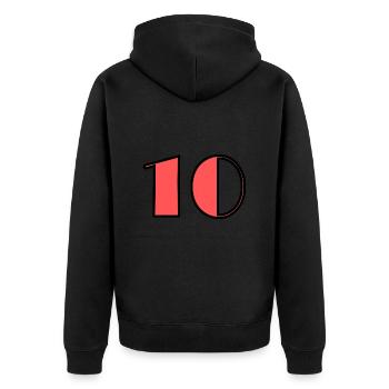 10 ANS. 10e ANNIVERSAIRE. ANNIVERSAIRE 10 ANS. 10 - Veste à capuche bio Premium Unisexe - noir - Dos - Nico (187cm)