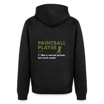 Définition du joueur de sport Paintball - Veste à capuche bio Premium Unisexe - noir - Dos - Nico (187cm)